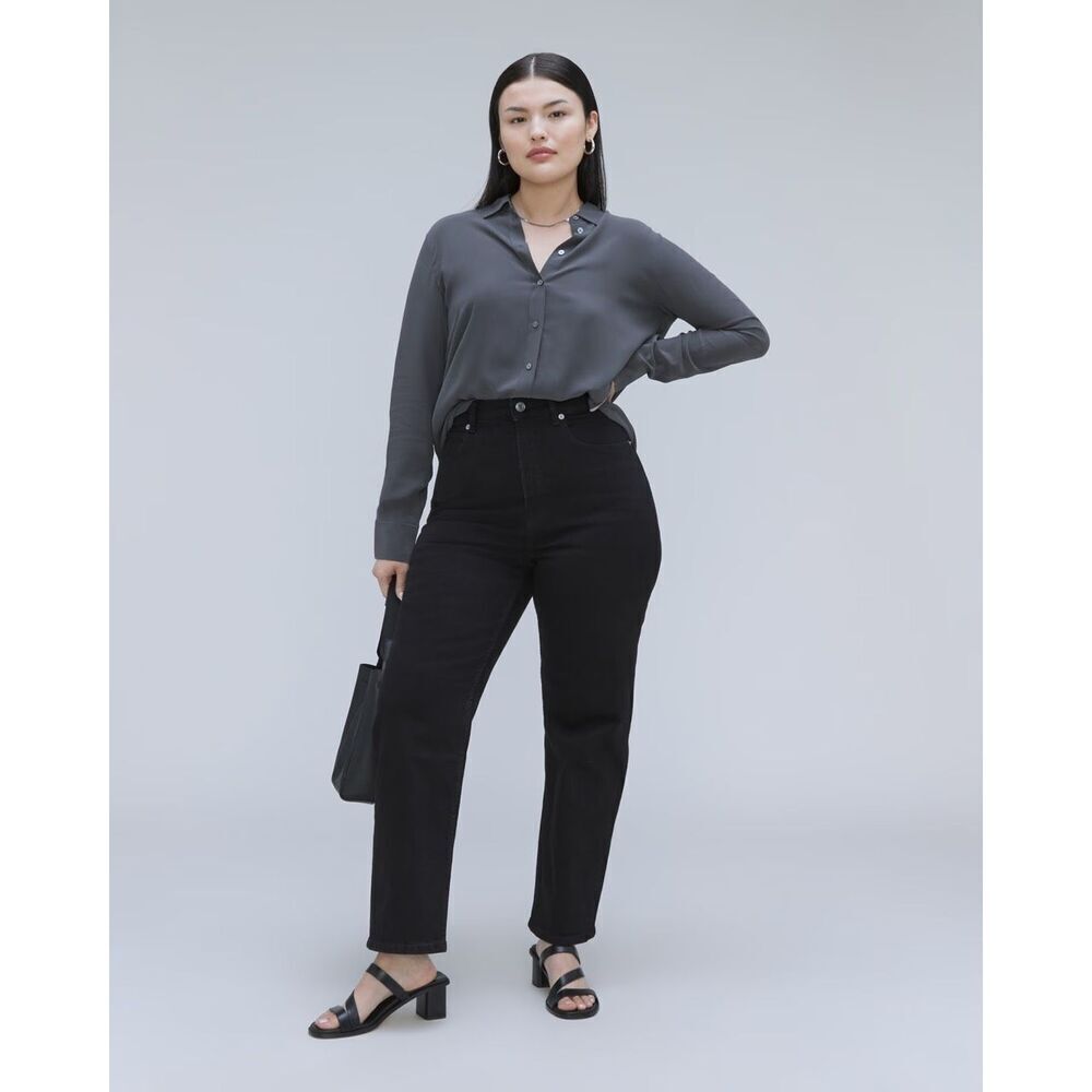 Everlane high rise black crop 31 sustainable normcore jeans